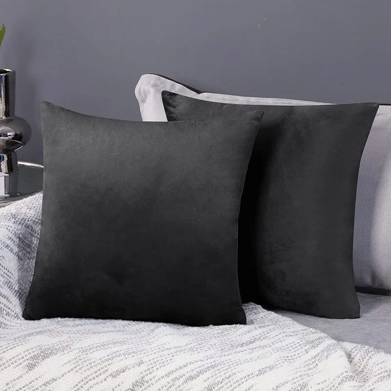Deconovo Samt Kissenbezüge Sofa Zierkissenbezug, 2er Set