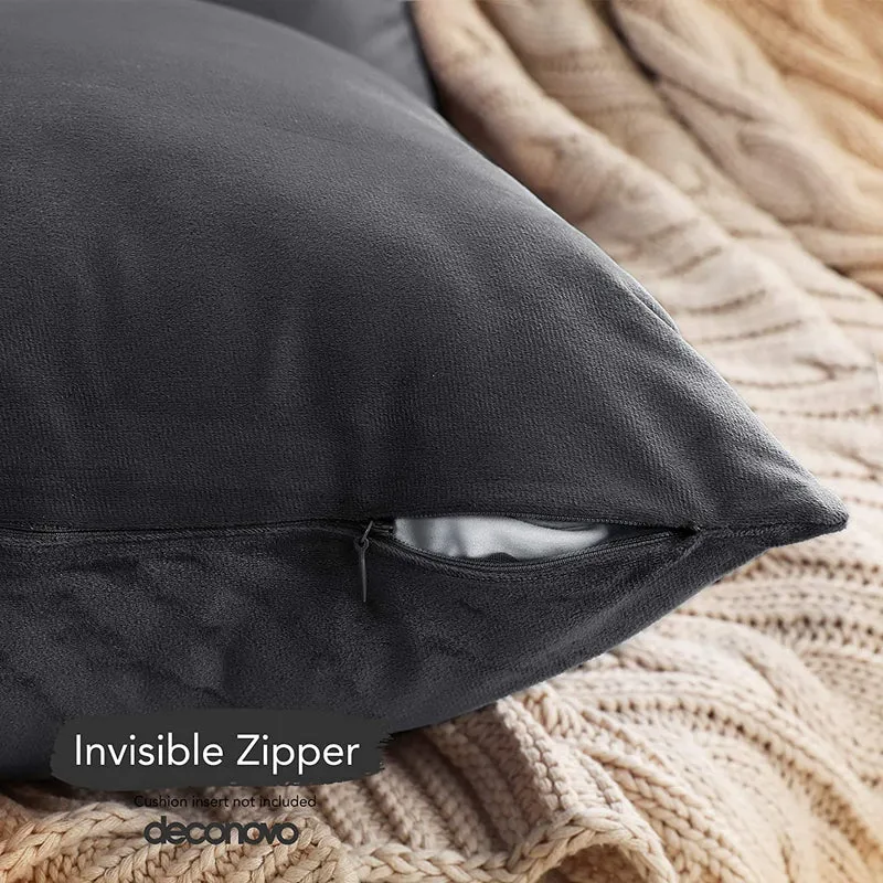 Deconovo Samt Kissenbezüge Sofa Zierkissenbezug, 2er Set