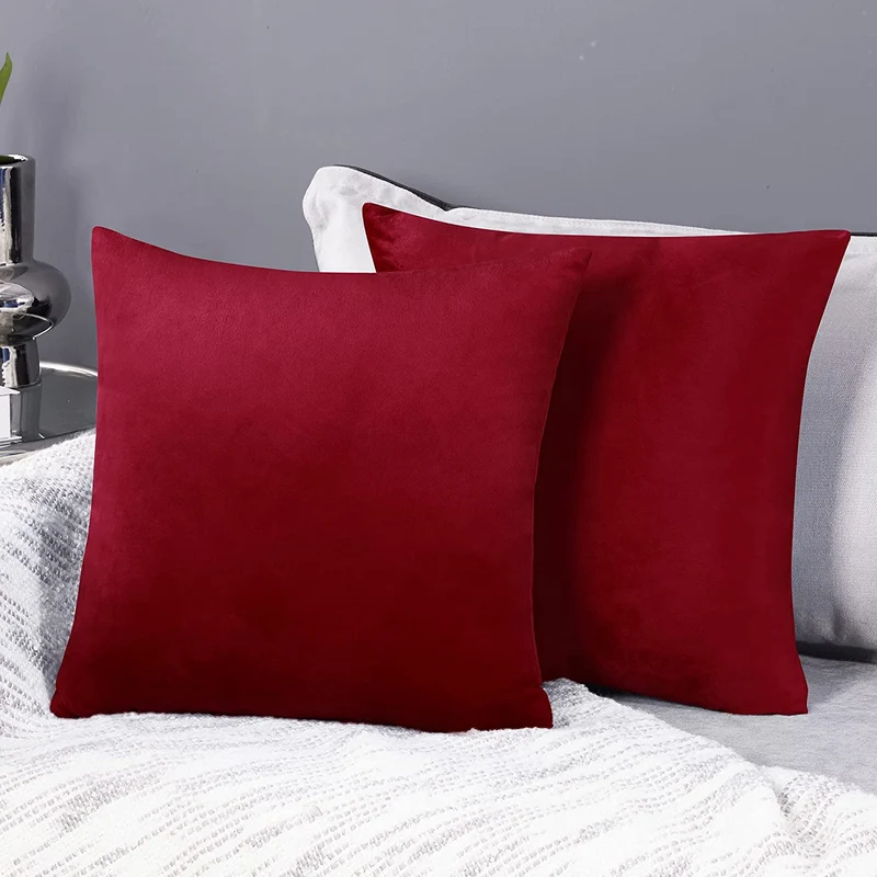 Deconovo Samt Kissenbezüge Sofa Zierkissenbezug, 2er Set