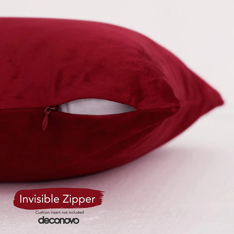 Deconovo Samt Kissenbezüge Sofa Zierkissenbezug, 2er Set