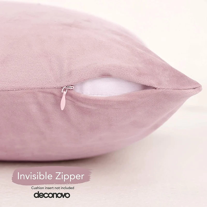 Deconovo Samt Kissenbezüge Sofa Zierkissenbezug, 2er Set