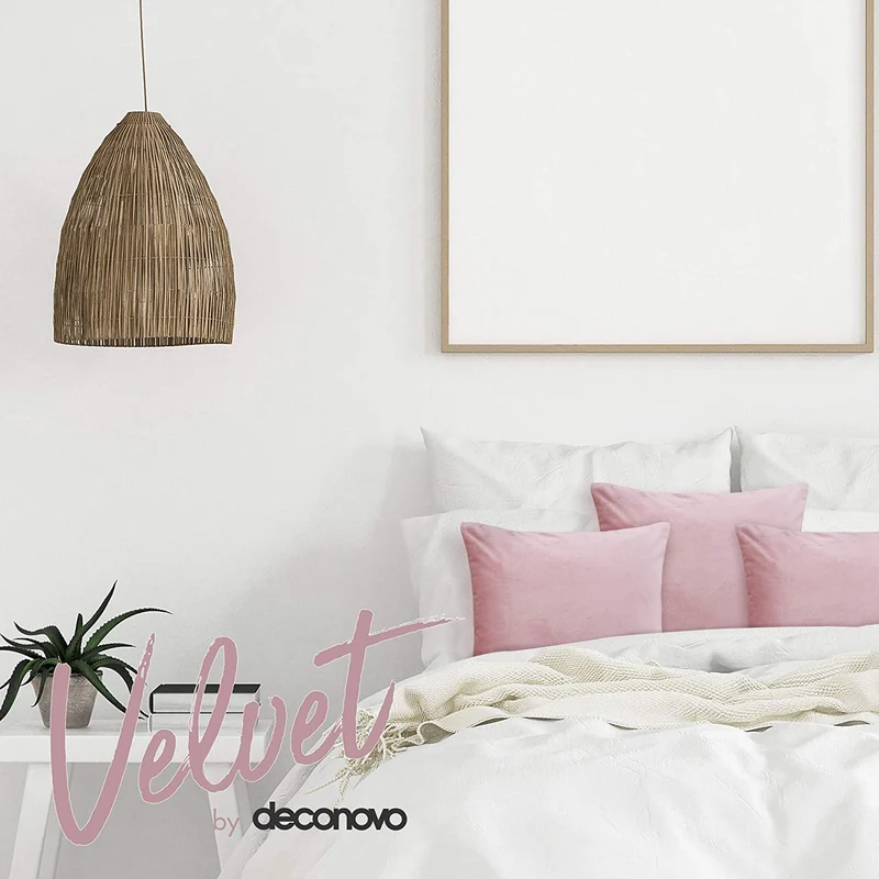 Deconovo Samt Kissenbezüge Sofa Zierkissenbezug, 2er Set