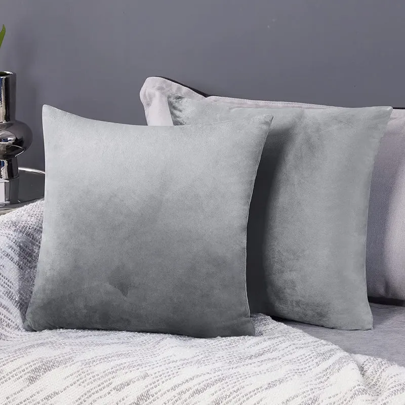 Deconovo Samt Kissenbezüge Sofa Zierkissenbezug, 2er Set