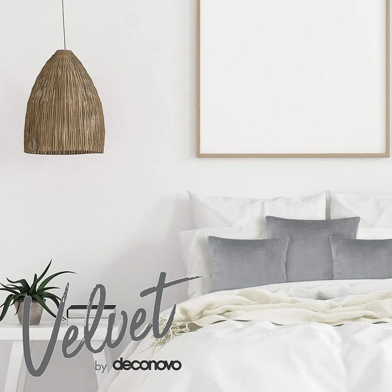 Deconovo Samt Kissenbezüge Sofa Zierkissenbezug, 2er Set