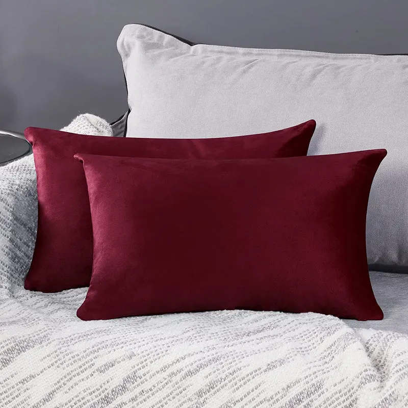 Deconovo Samt Kissenbezüge Sofa Zierkissenbezug, 2er Set