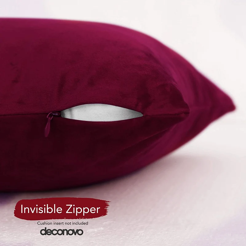 Deconovo Samt Kissenbezüge Sofa Zierkissenbezug, 2er Set