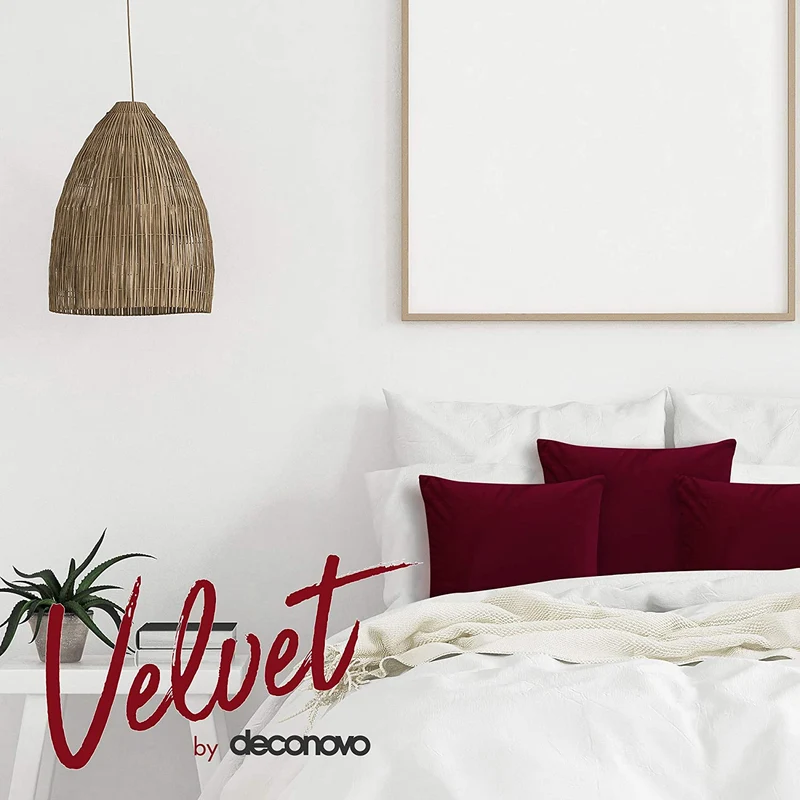 Deconovo Samt Kissenbezüge Sofa Zierkissenbezug, 2er Set
