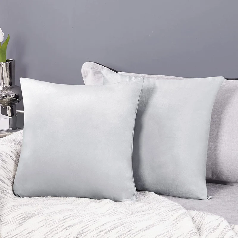 Deconovo Samt Kissenbezüge Sofa Zierkissenbezug, 2er Set