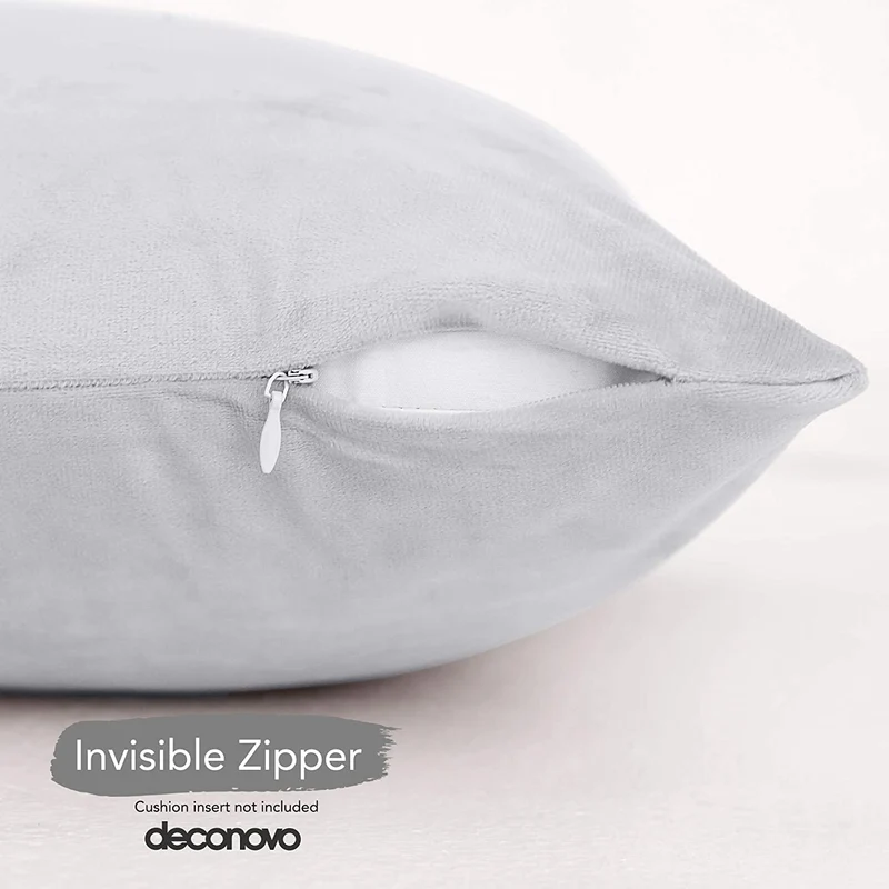 Deconovo Samt Kissenbezüge Sofa Zierkissenbezug, 2er Set