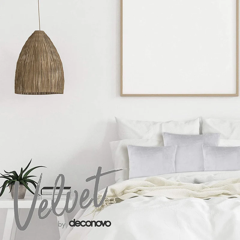 Deconovo Samt Kissenbezüge Sofa Zierkissenbezug, 2er Set
