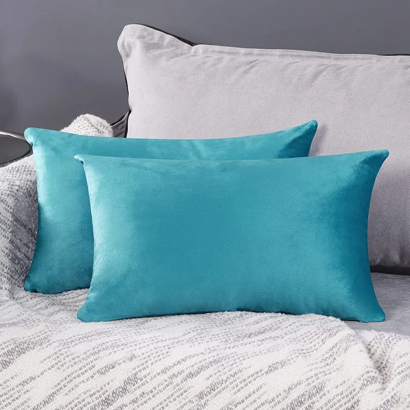 Deconovo Samt Kissenbezüge Sofa Zierkissenbezug, 2er Set