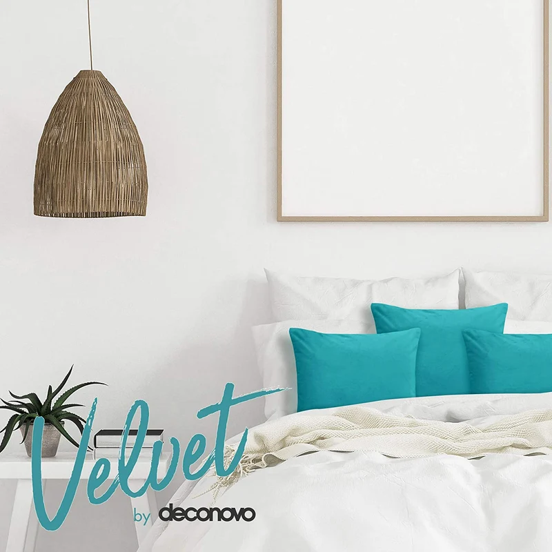 Deconovo Samt Kissenbezüge Sofa Zierkissenbezug, 2er Set