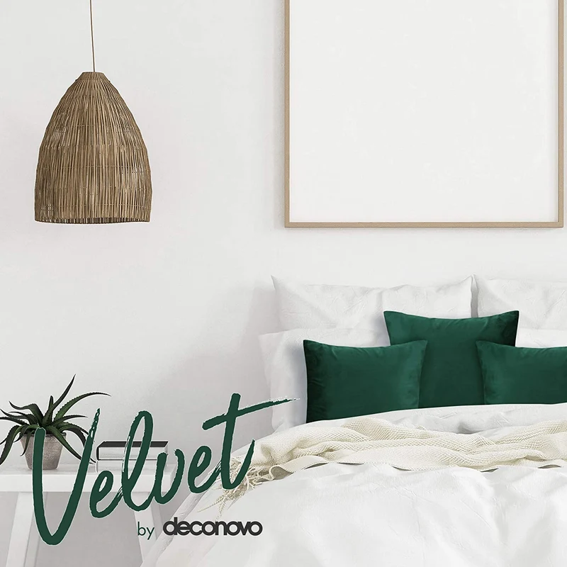 Deconovo Samt Kissenbezüge Sofa Zierkissenbezug, 2er Set