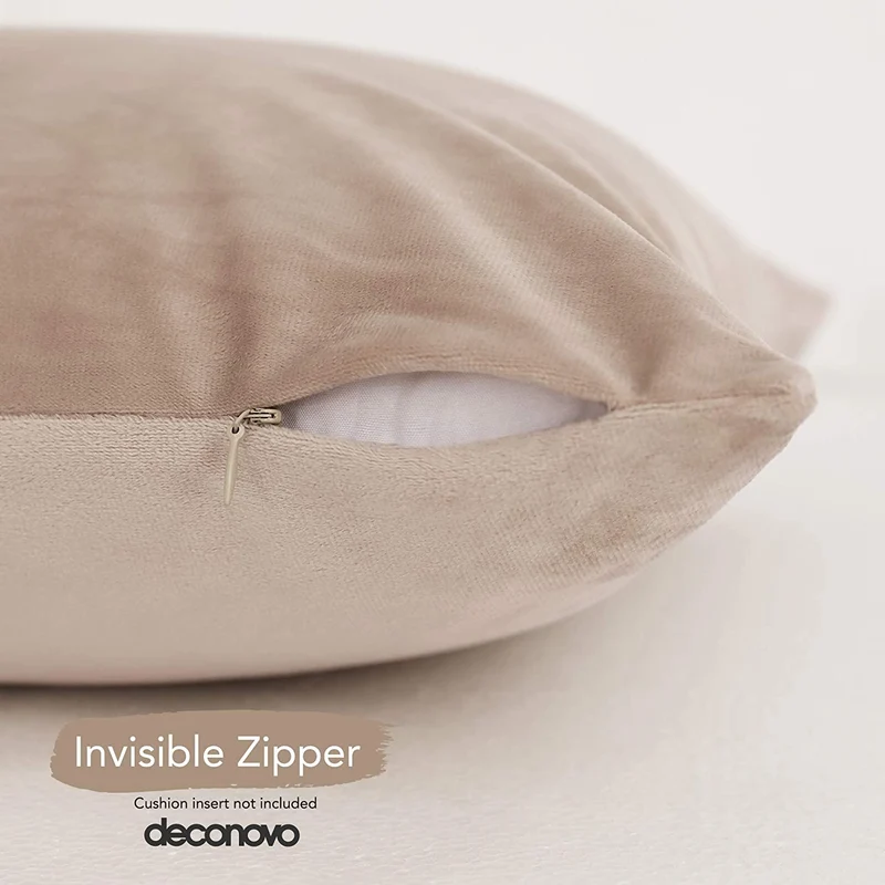 Deconovo Samt Kissenbezüge Sofa Zierkissenbezug, 2er Set