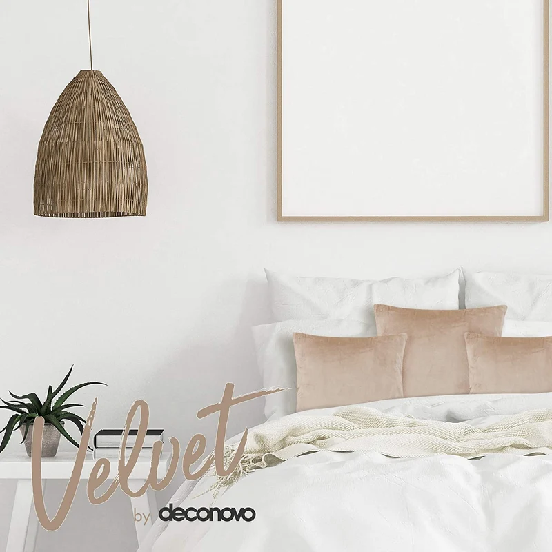 Deconovo Samt Kissenbezüge Sofa Zierkissenbezug, 2er Set