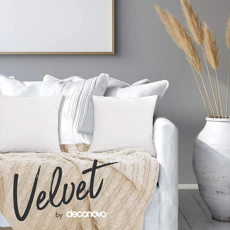 Deconovo Samt Kissenbezüge Sofa Zierkissenbezug, 2er Set