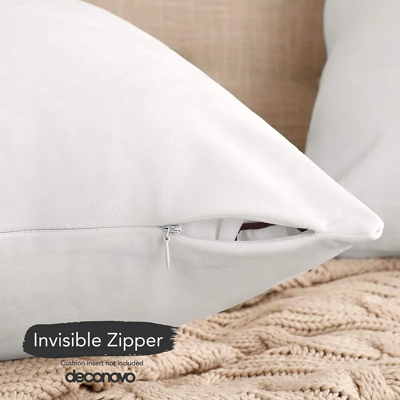 Deconovo Samt Kissenbezüge Sofa Zierkissenbezug, 2er Set