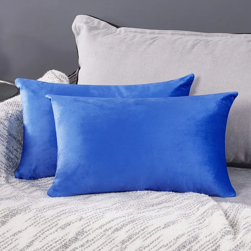 Deconovo Samt Kissenbezüge Sofa Zierkissenbezug, 2er Set
