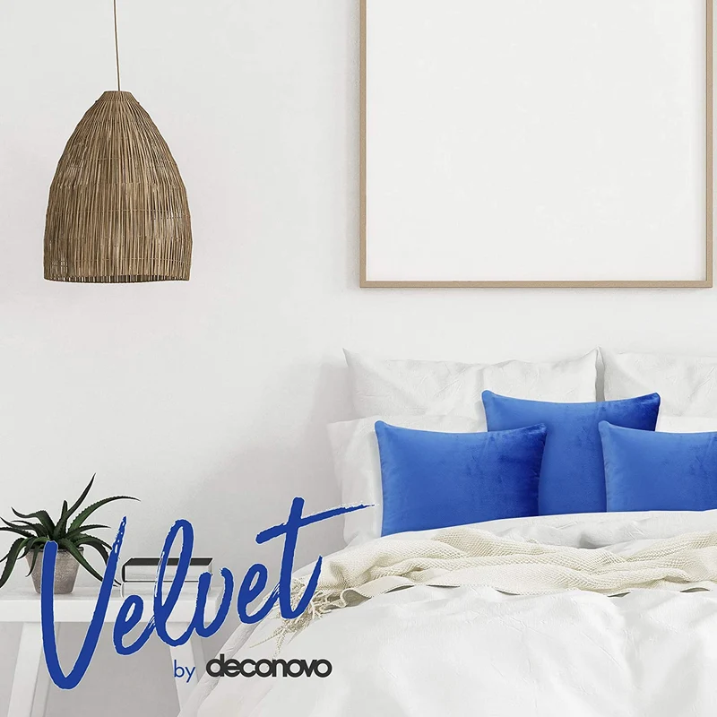 Deconovo Samt Kissenbezüge Sofa Zierkissenbezug, 2er Set