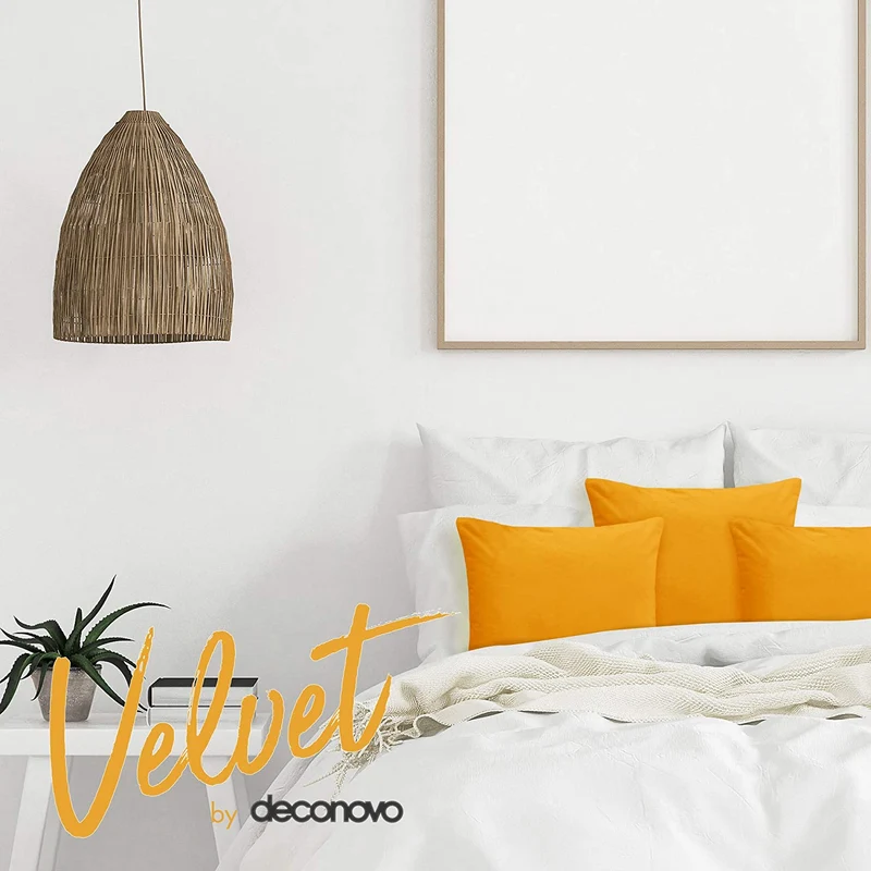 Deconovo Samt Kissenbezüge Sofa Zierkissenbezug, 2er Set