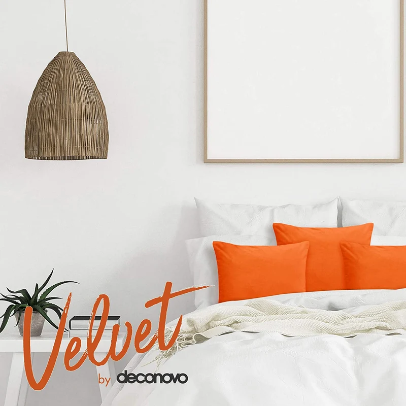 Deconovo Samt Kissenbezüge Sofa Zierkissenbezug, 2er Set
