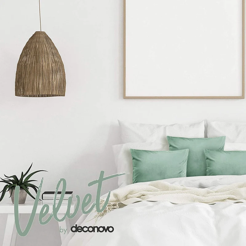 Deconovo Samt Kissenbezüge Sofa Zierkissenbezug, 2er Set