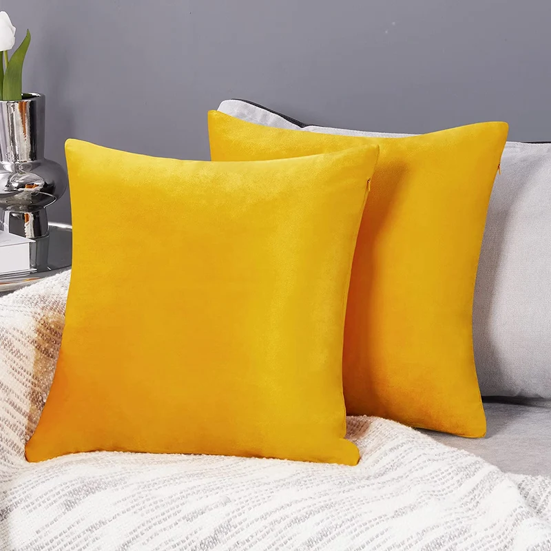 Deconovo Samt Kissenbezüge Sofa Zierkissenbezug, 2er Set