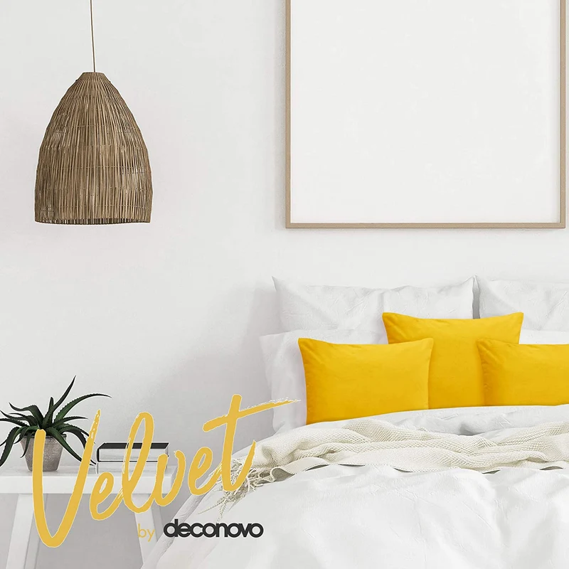 Deconovo Samt Kissenbezüge Sofa Zierkissenbezug, 2er Set