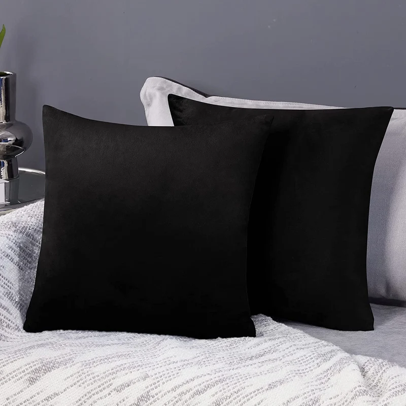 Deconovo Samt Kissenbezüge Sofa Zierkissenbezug, 2er Set