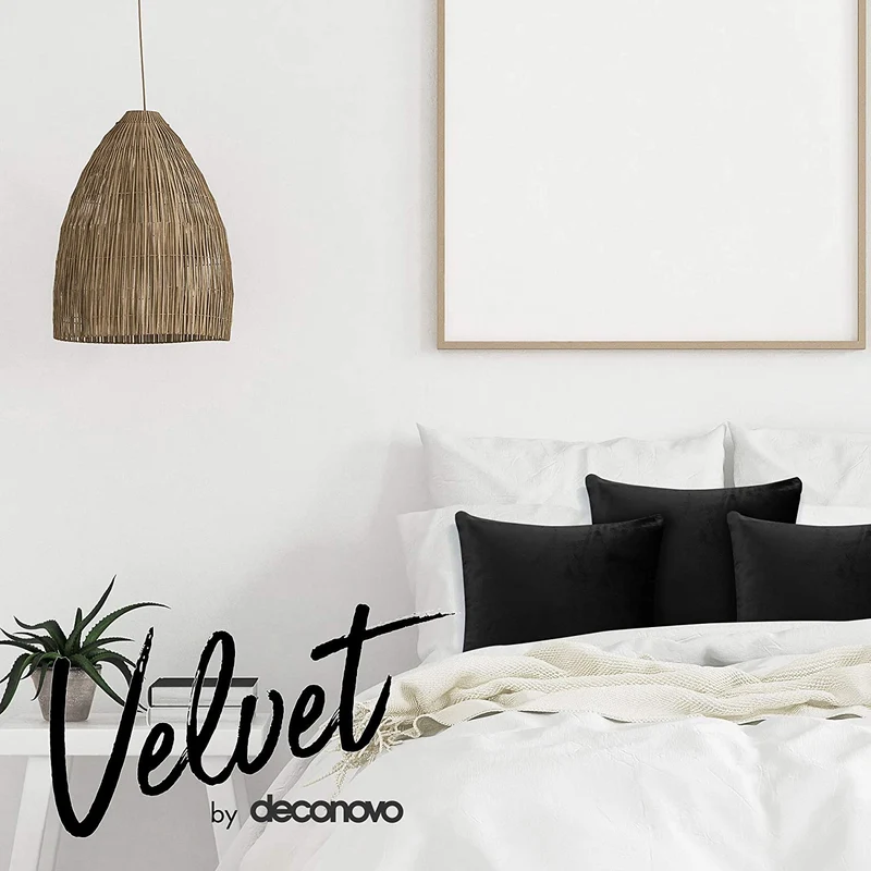 Deconovo Samt Kissenbezüge Sofa Zierkissenbezug, 2er Set
