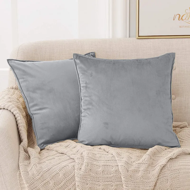 Deconovo Zierkissenhülle Samt Sofakissenbezug Modern Kissenüberzug Wohnzimmer, 2er Set