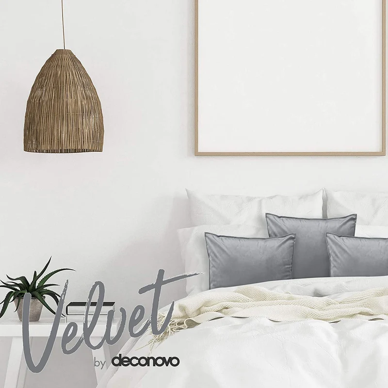 Deconovo Zierkissenhülle Samt Sofakissenbezug Modern Kissenüberzug Wohnzimmer, 2er Set