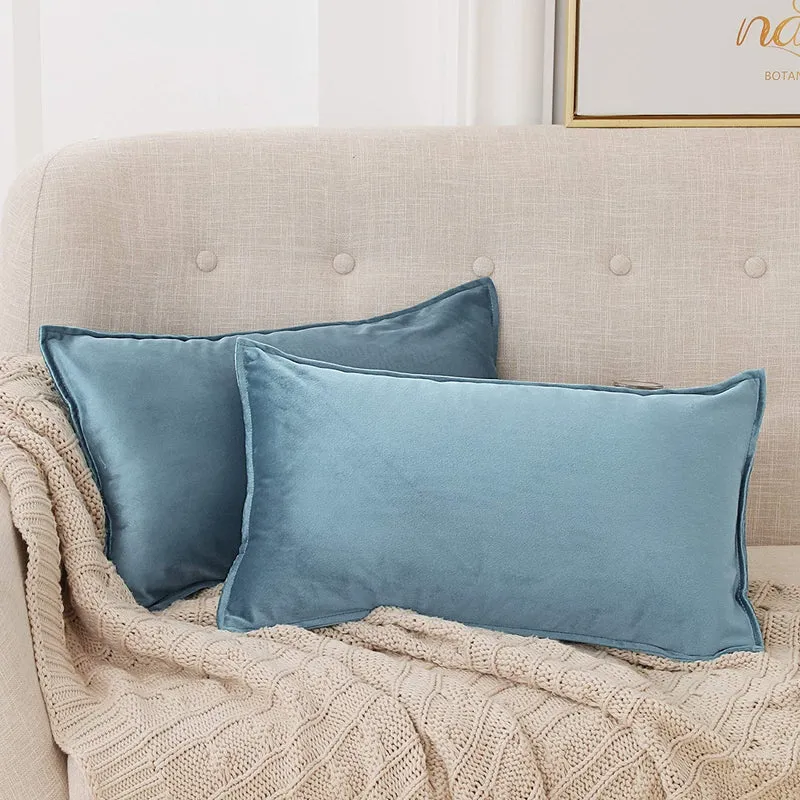 Deconovo Zierkissenhülle Samt Sofakissenbezug Modern Kissenüberzug Wohnzimmer, 2er Set