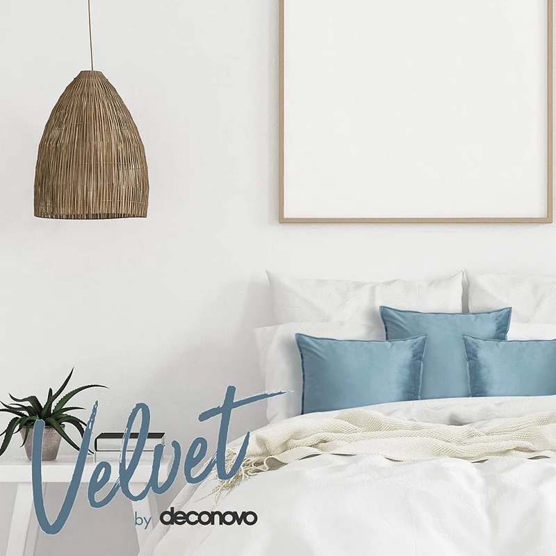 Deconovo Zierkissenhülle Samt Sofakissenbezug Modern Kissenüberzug Wohnzimmer, 2er Set