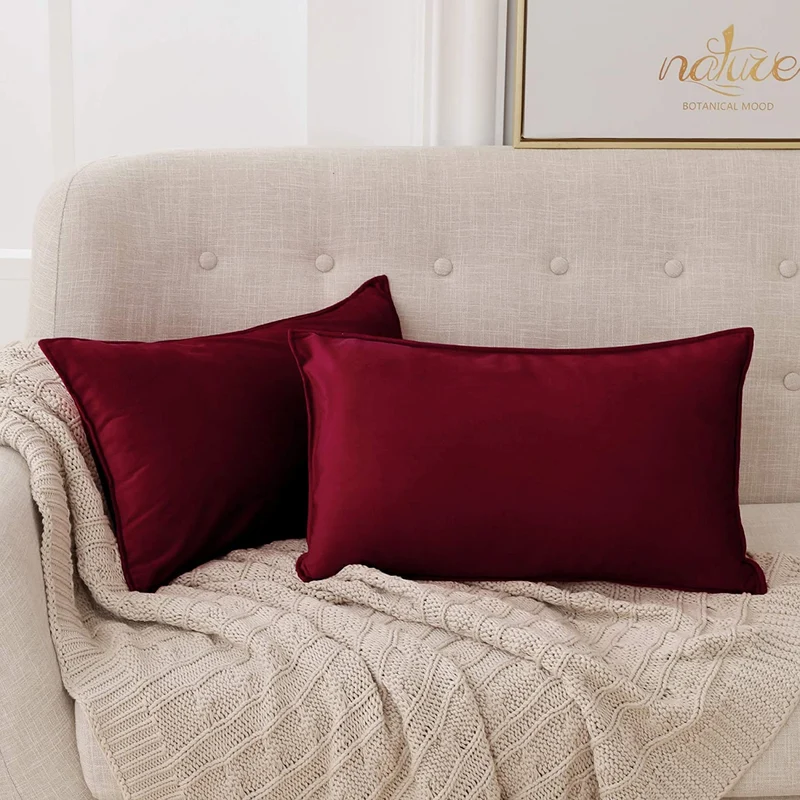Deconovo Zierkissenhülle Samt Sofakissenbezug Modern Kissenüberzug Wohnzimmer, 2er Set