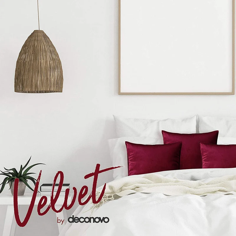 Deconovo Zierkissenhülle Samt Sofakissenbezug Modern Kissenüberzug Wohnzimmer, 2er Set