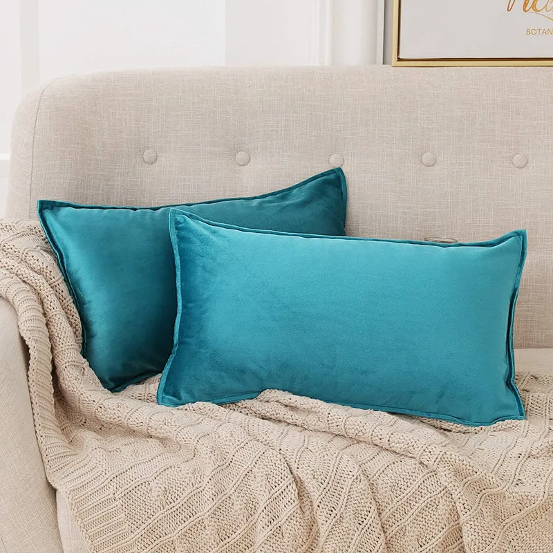 Deconovo Zierkissenhülle Samt Sofakissenbezug Modern Kissenüberzug Wohnzimmer, 2er Set