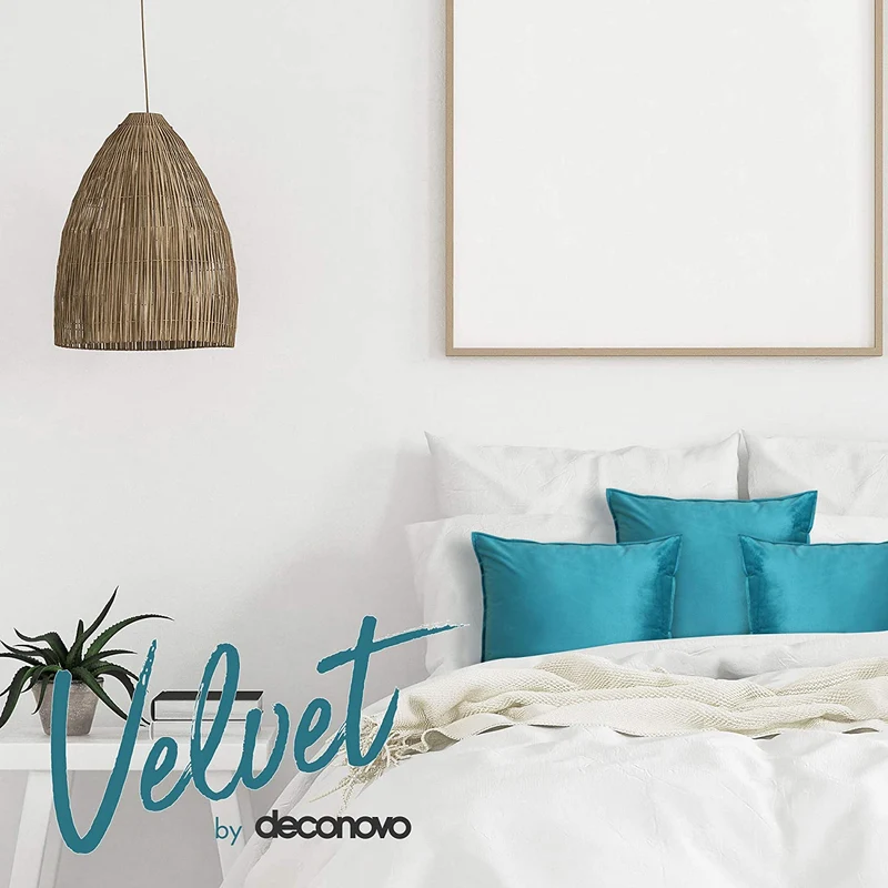 Deconovo Zierkissenhülle Samt Sofakissenbezug Modern Kissenüberzug Wohnzimmer, 2er Set
