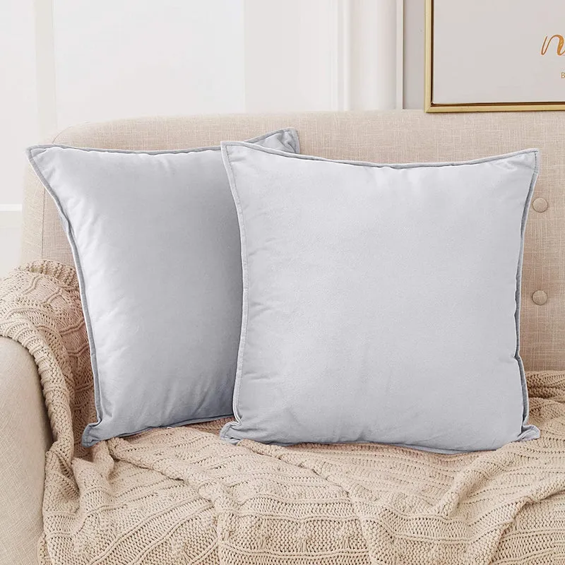 Deconovo Zierkissenhülle Samt Sofakissenbezug Modern Kissenüberzug Wohnzimmer, 2er Set