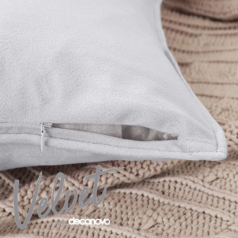 Deconovo Zierkissenhülle Samt Sofakissenbezug Modern Kissenüberzug Wohnzimmer, 2er Set