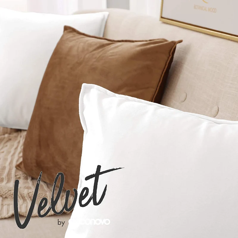 Deconovo Zierkissenhülle Samt Sofakissenbezug Modern Kissenüberzug Wohnzimmer, 2er Set
