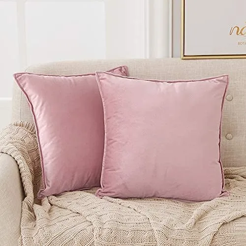 Deconovo Zierkissenhülle Samt Sofakissenbezug Modern Kissenüberzug Wohnzimmer, 2er Set