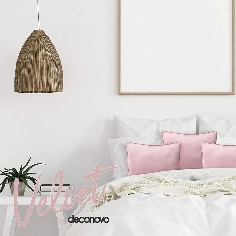 Deconovo Zierkissenhülle Samt Sofakissenbezug Modern Kissenüberzug Wohnzimmer, 2er Set