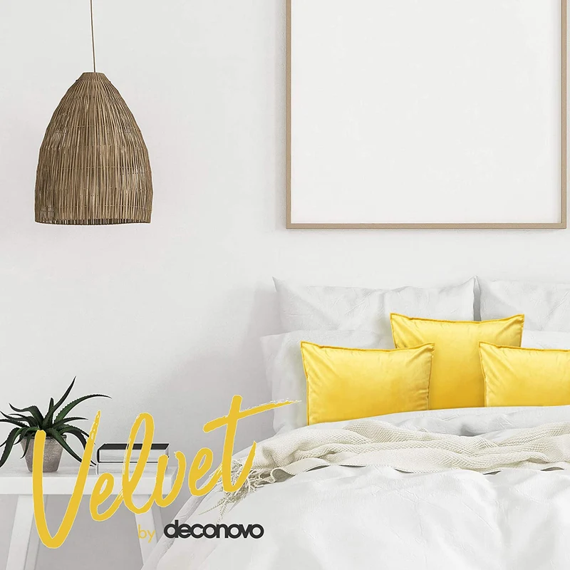 Deconovo Zierkissenhülle Samt Sofakissenbezug Modern Kissenüberzug Wohnzimmer, 2er Set