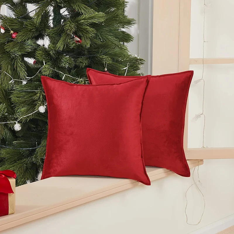 Deconovo Zierkissenhülle Samt Sofakissenbezug Modern Kissenüberzug Wohnzimmer, 2er Set
