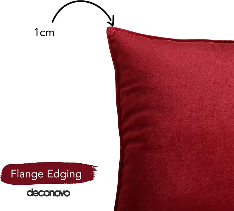 Deconovo Zierkissenhülle Samt Sofakissenbezug Modern Kissenüberzug Wohnzimmer, 2er Set