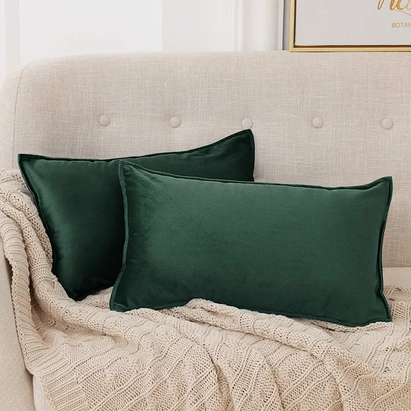 Deconovo Zierkissenhülle Samt Sofakissenbezug Modern Kissenüberzug Wohnzimmer, 2er Set