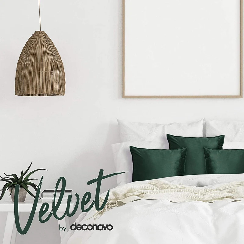 Deconovo Zierkissenhülle Samt Sofakissenbezug Modern Kissenüberzug Wohnzimmer, 2er Set