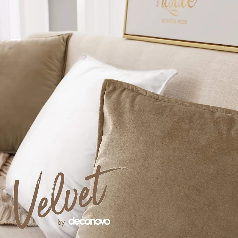 Deconovo Zierkissenhülle Samt Sofakissenbezug Modern Kissenüberzug Wohnzimmer, 2er Set