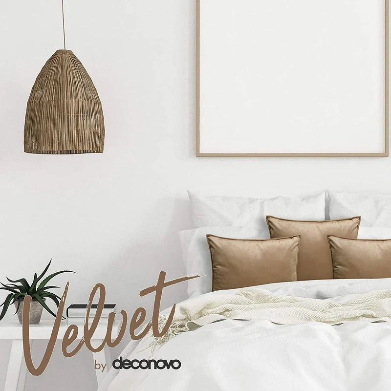 Deconovo Zierkissenhülle Samt Sofakissenbezug Modern Kissenüberzug Wohnzimmer, 2er Set